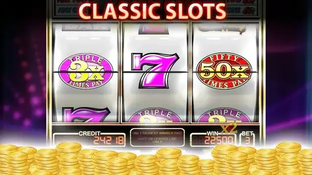 Classic slot machine screen with spinning reels on jilix